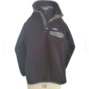 Patagonia Black Grey Synchilla Snap-T Fleece Pullover Sx XS